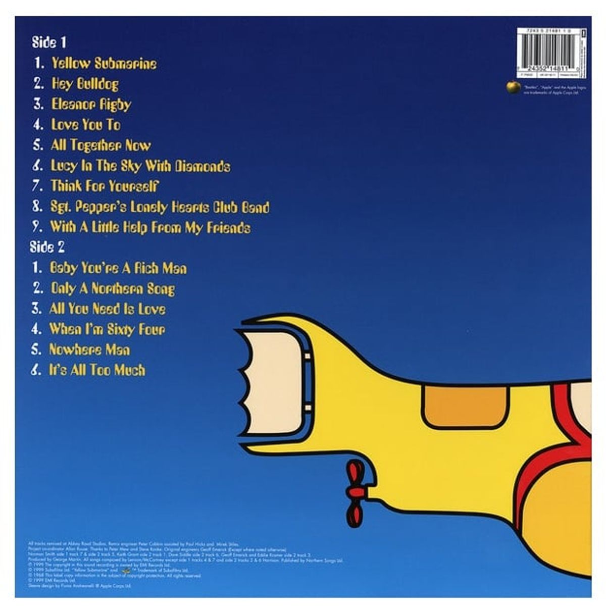 GENERICO - Vinilo The Beatles - Yellow Submarine - Songtrack