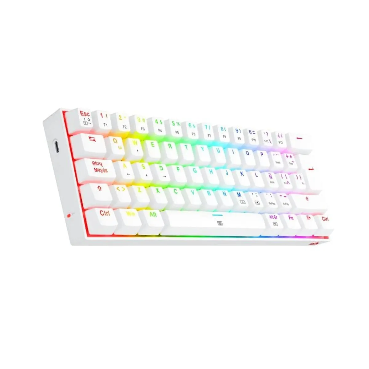 REDRAGON - Teclado Mecánico Gamer Redragon Dragonborn K630W RGB SW Brown Blanco