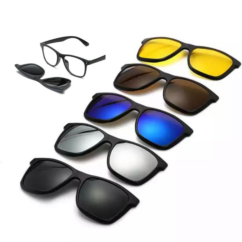 GENERICO - Sobre lentes 5 en 1 gafas clip on magnetica armazon optico sol  2282