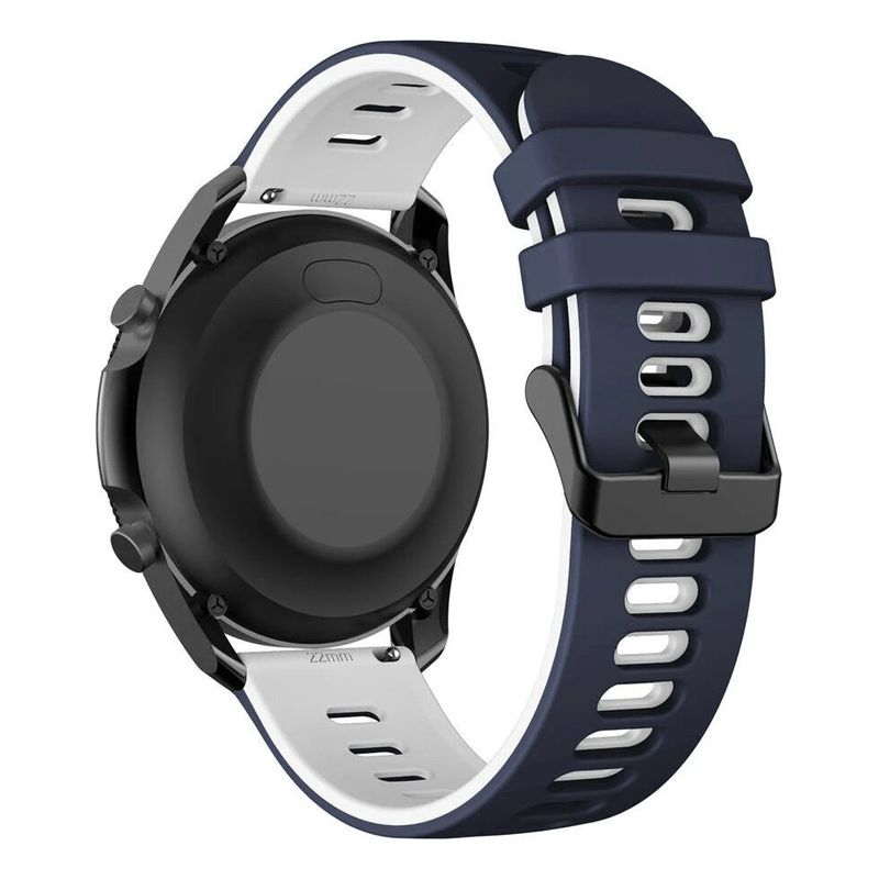 GENERICO - Correa Smartwatch Silicona Azul Oscuro Blanco