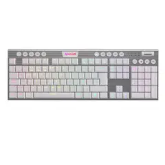 REDRAGON - Teclado Mecánico Gamer K618W RGB SP Horus FS WiFi Blanco
