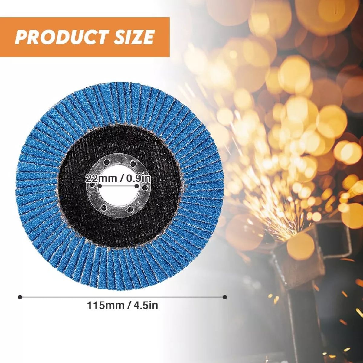 KUANGYE - 20 Discos Flap Lija  Laminado Pulido Grano 40 4,5 Pulgadas