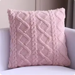 GENERICO - Funda Para Cojín Felpa 45x45 Rosado 1 Und