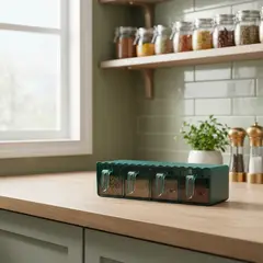 GENERICO - Especiero Rectangular de Pared con 4 Compartimento
