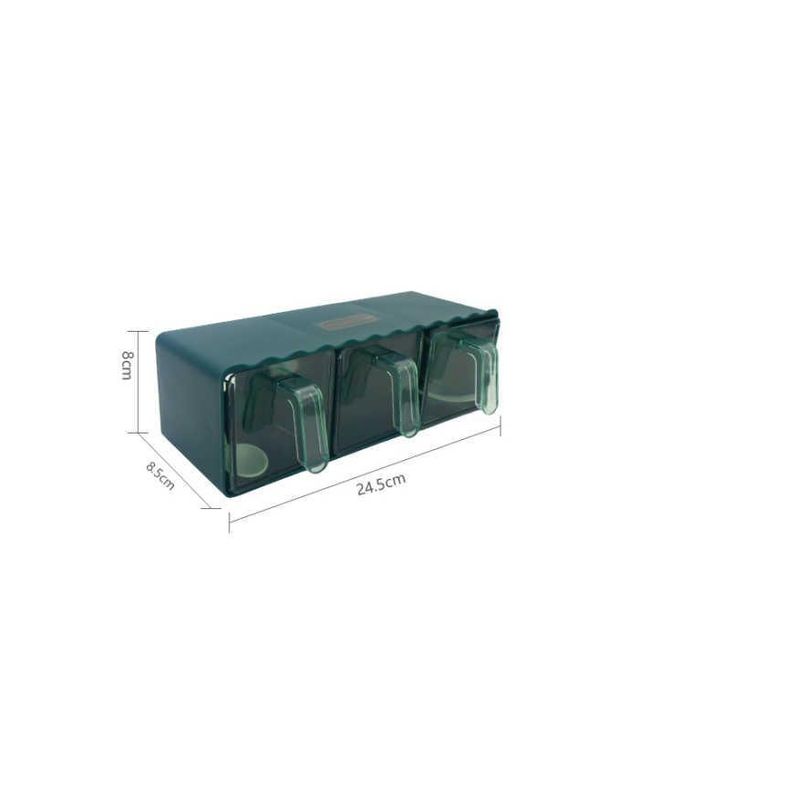 GENERICO - Especiero Rectangular de Pared de 3 Compartimento