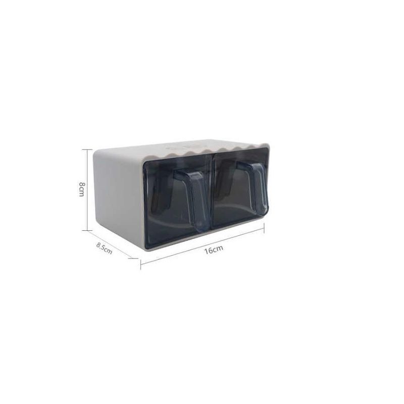 GENERICO - Especiero Rectangular de Pared de 2 Compartimentos