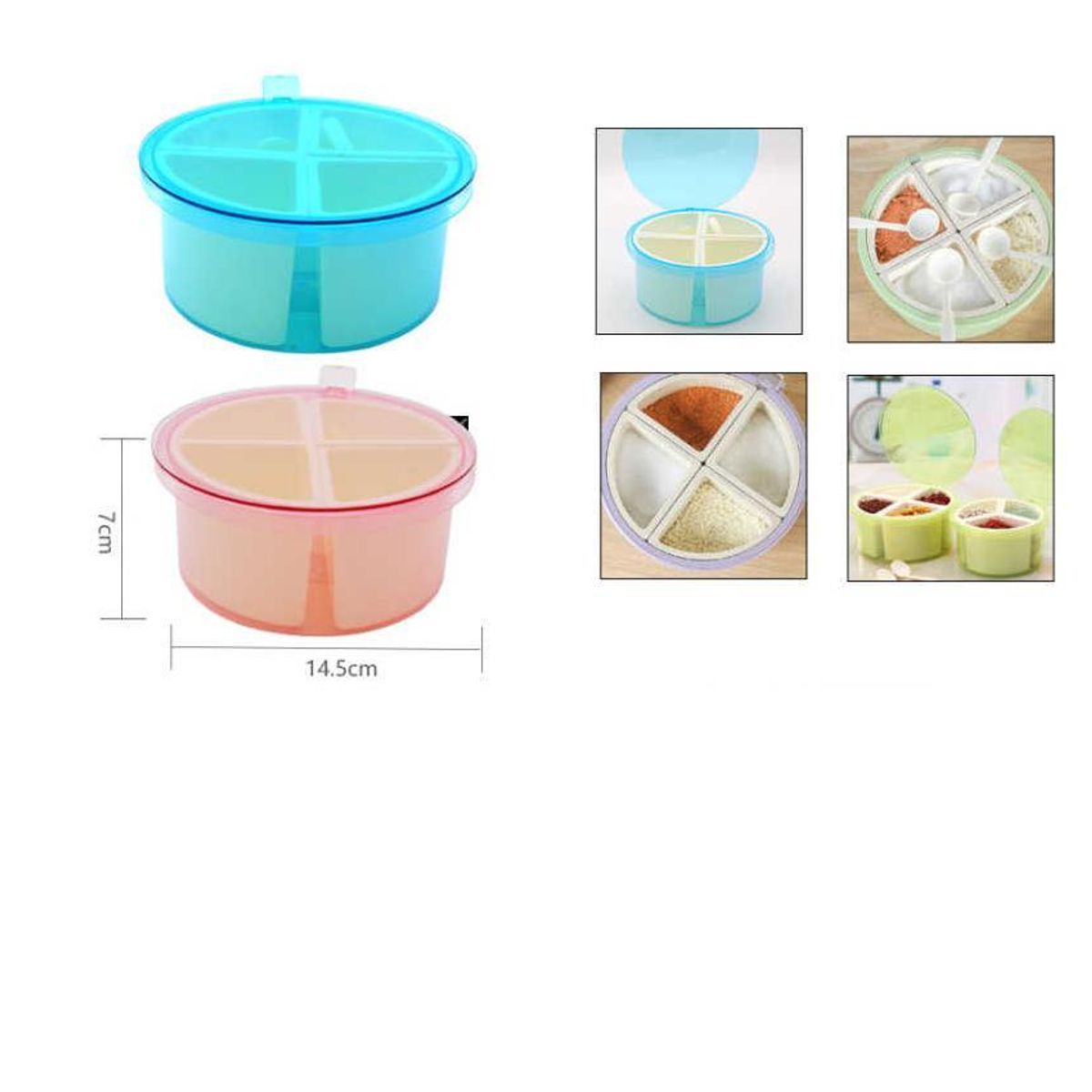 GENERICO - Especiero condimentos redondo de 4 compartimentos