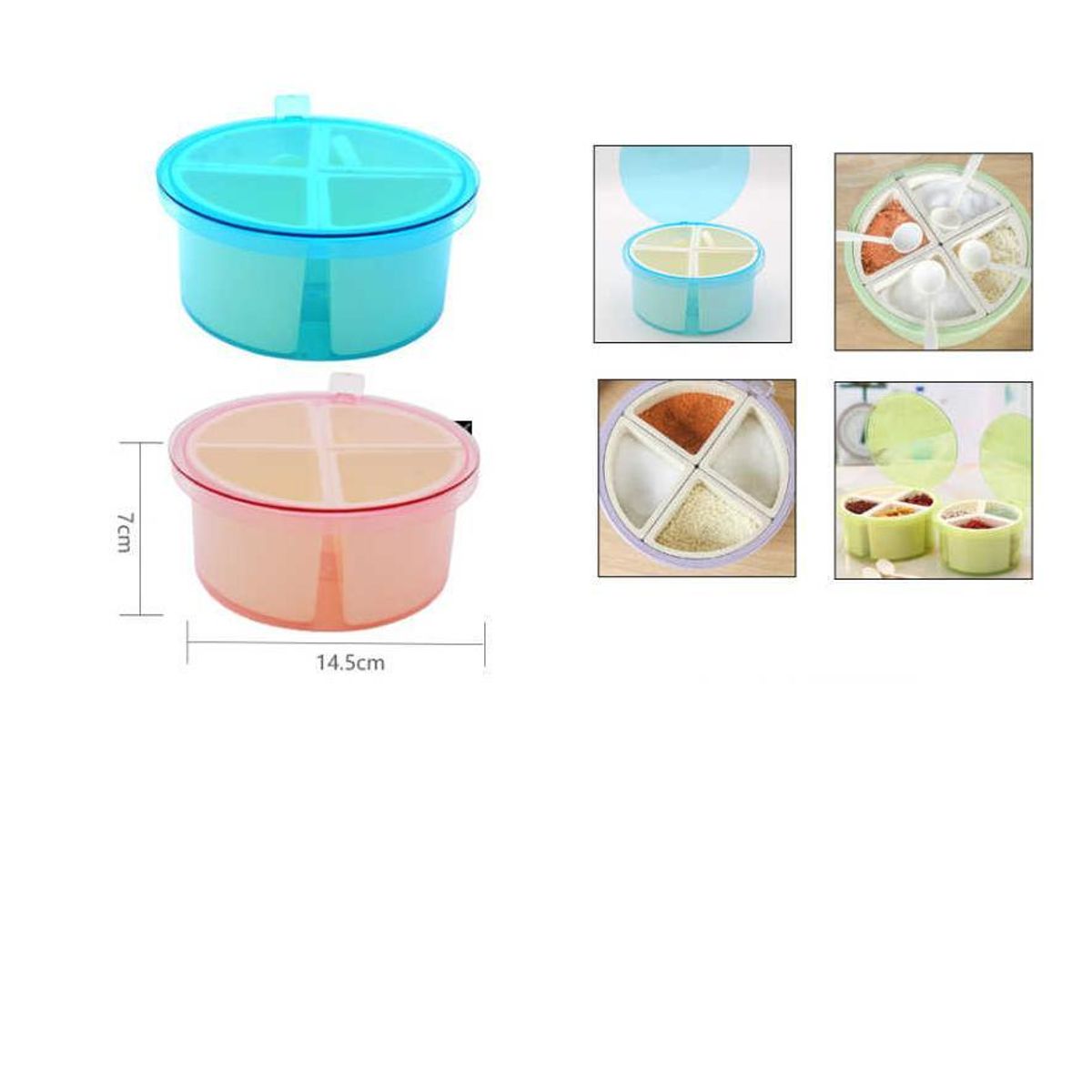 GENERICO - Especiero condimentos redondo de 4 compartimentos