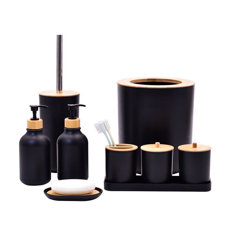 GENERICO - Juego Accesorios Set De Baño 9 Piezas Cepillo Wc dispensador de jabon