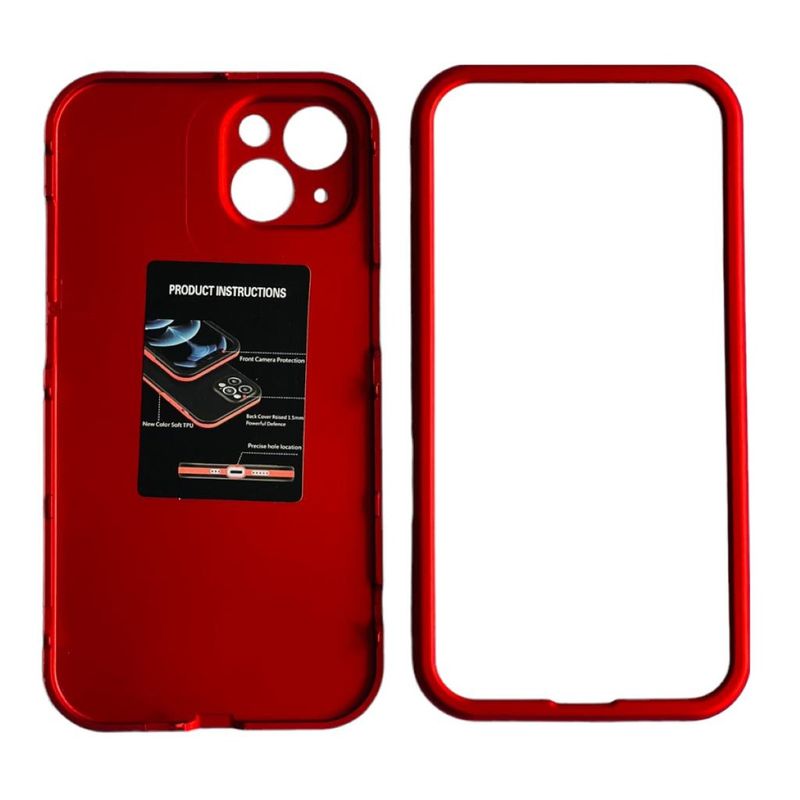 GENERICO - Carcasa 360 Grados Para iPhone 13 Normal Antigolpe Rojo