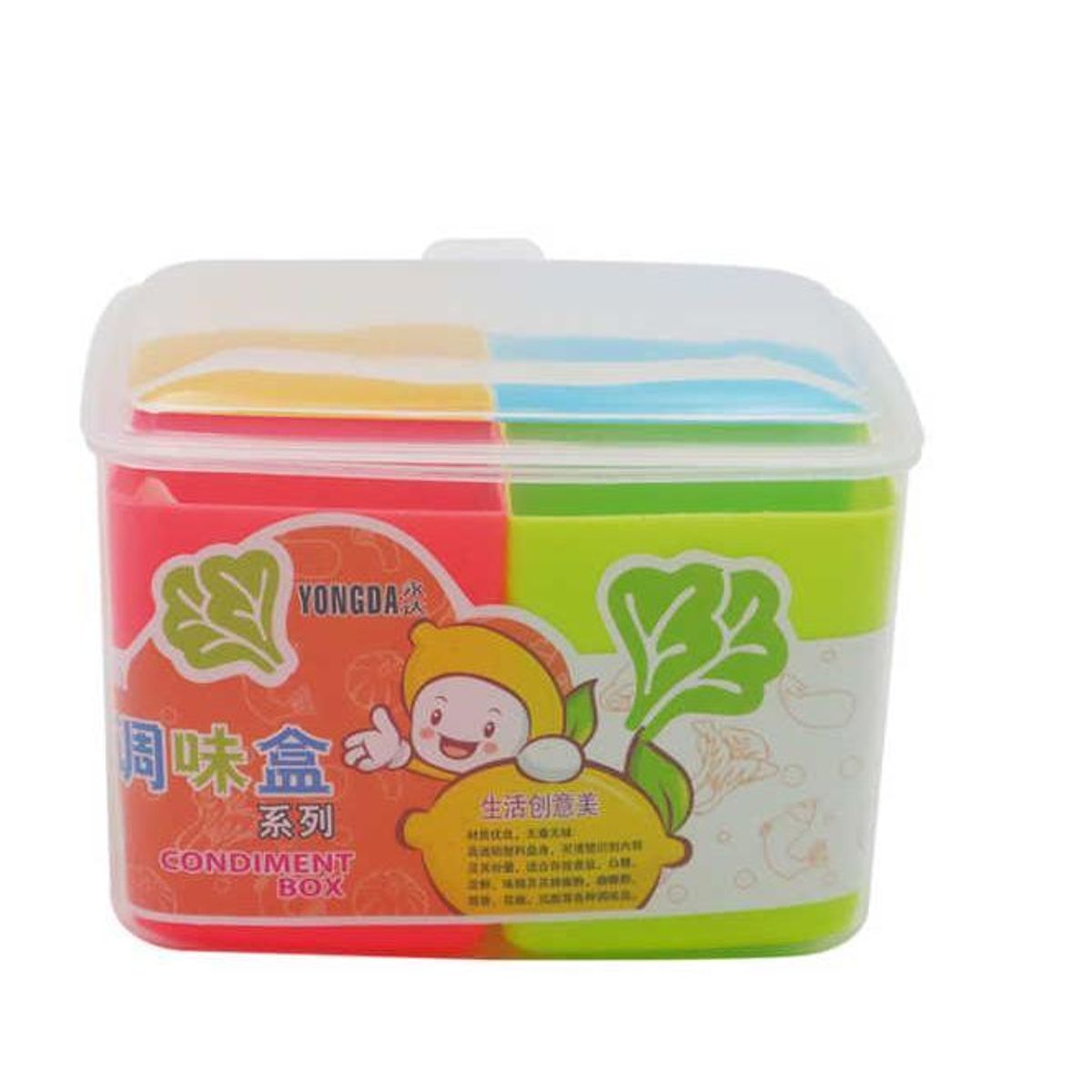 GENERICO - Especiero condimentos cuadrada de 4 compartimentos