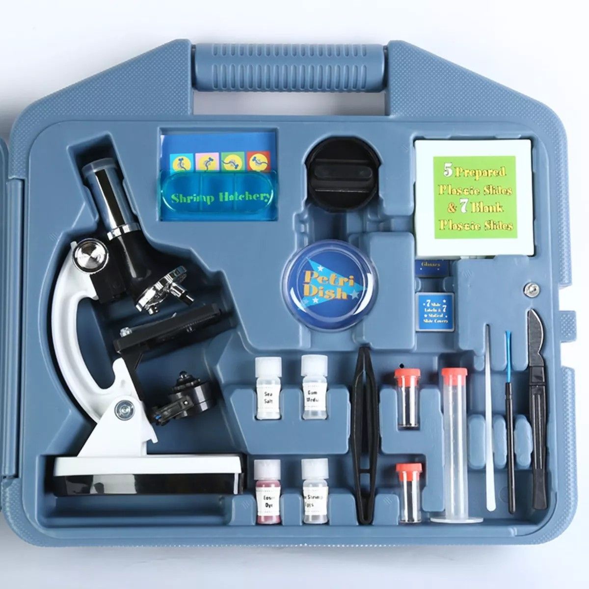 MUNDO MAGIA - Set Microscopio + Kit De Accesorios 1200x Maletin Plastico