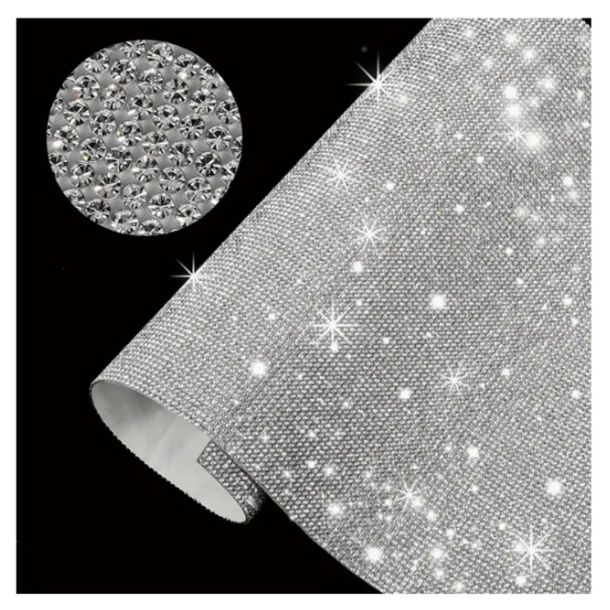 GENERICO - Pegatinas  Autoadhesiva Decorativas De Diamante Plateado