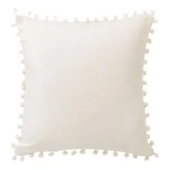 GENERICO - Pack 2 Funda Para Cojín Pompones 45x45 Blanco
