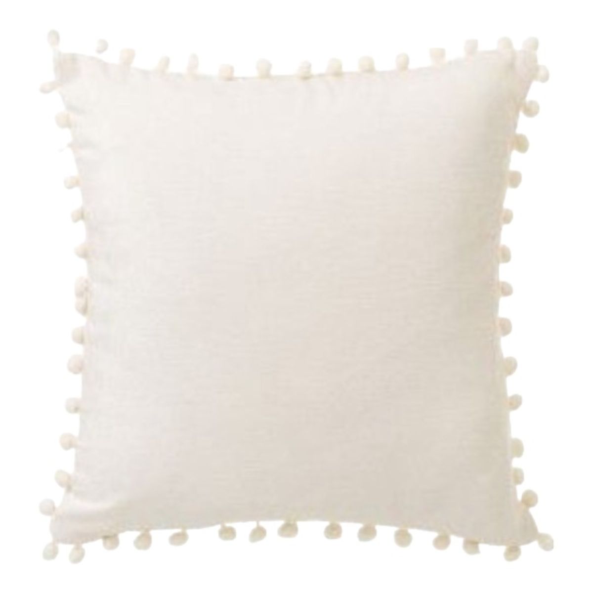 GENERICO - Pack 4 Funda Para Cojín Pompones 45x45 Blanco