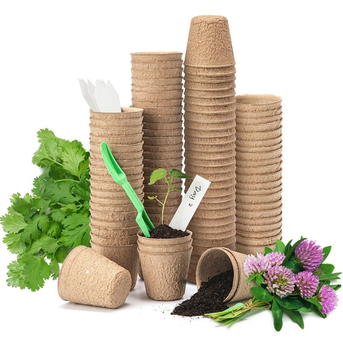 ATURE - Pack 50u Maceteros Biodegradables Ecológico Almácigo Cultivo