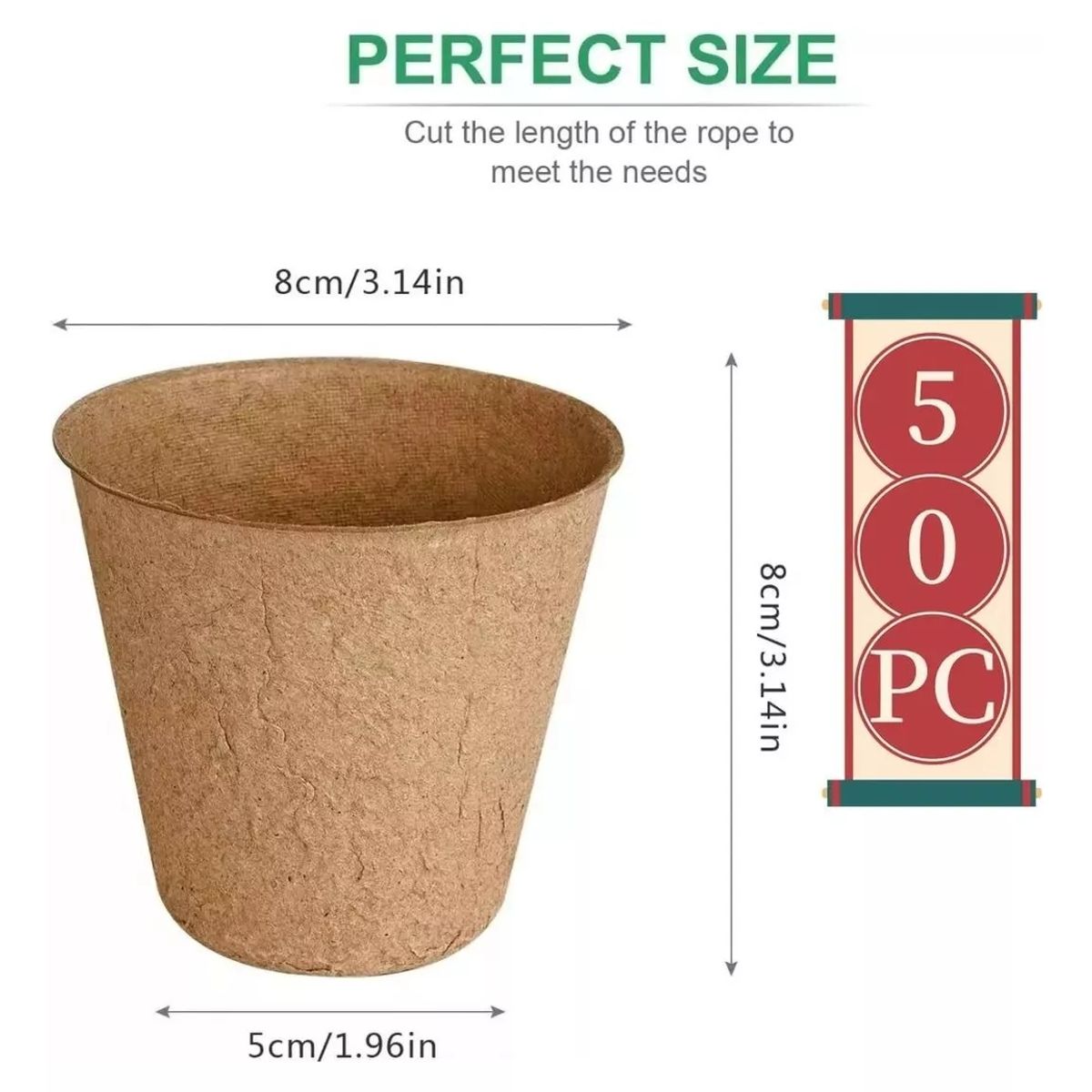 ATURE - Pack 50u Maceteros Biodegradables Ecológico Almácigo Cultivo