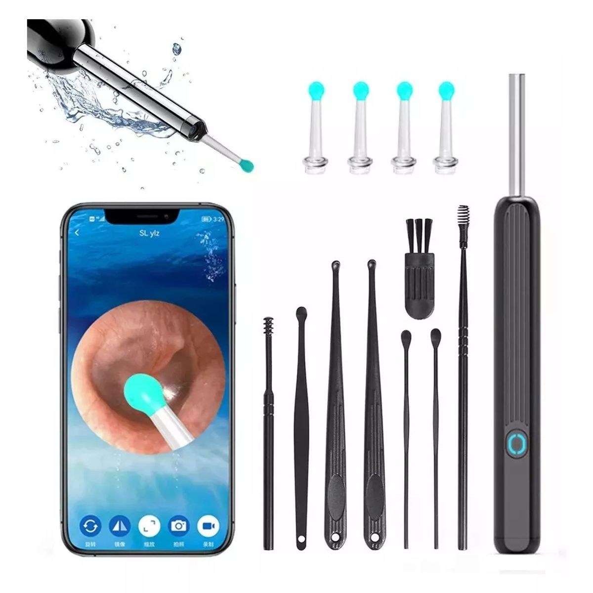 MUNDO MAGIA - Limpiador Oídos Cámara Hd Inalámbrica Recargable Endoscopio