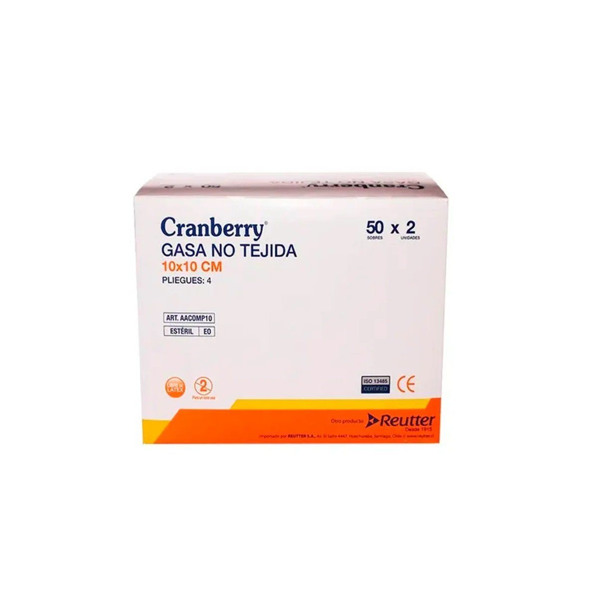 CRANBERRY - Gasa Esteril 10x10 Cm No Tejida 50 Unidades - Cranberry