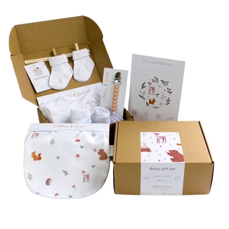 OLIVIA Y SAM - CAJA REGALO BABY SHOWER BOSQUE