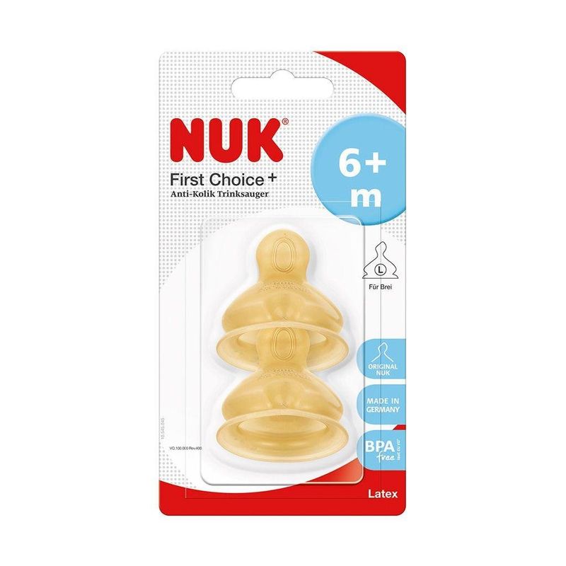 NUK - Tetina Latex Nuk Etapa 2 (6-18 Meses) Pack 2 Unidades