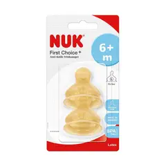 NUK - Tetina Latex Etapa 2 (6-18 Meses) Pack 2 Unidades