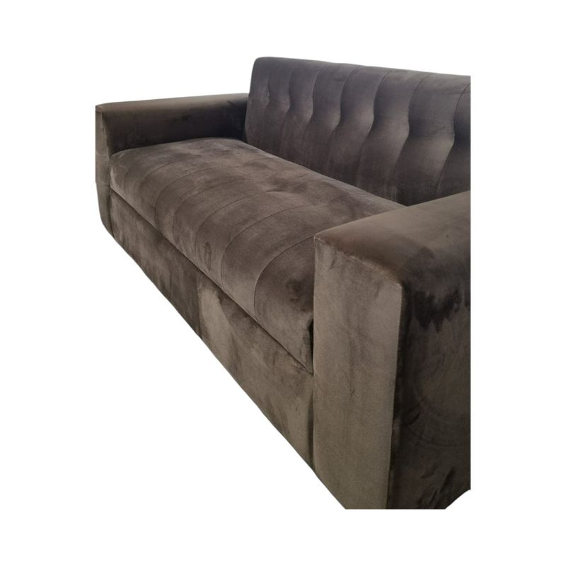 DISEÑOS VALESTRINI - SOFA TRES CUERPOS FELPA CHOCOLATE