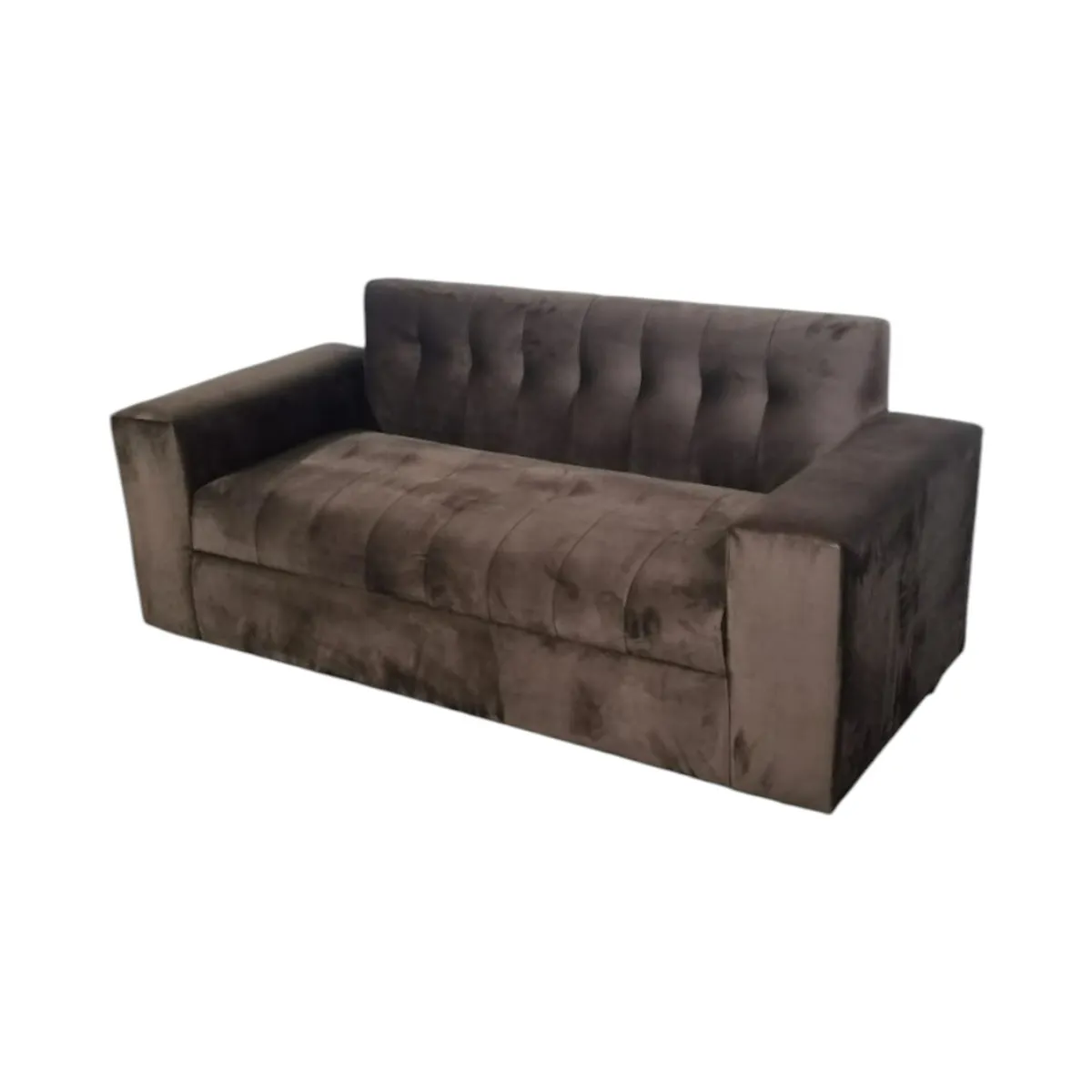 DISEÑOS VALESTRINI - SOFA DOS CUERPOS FELPA CHOCOLATE