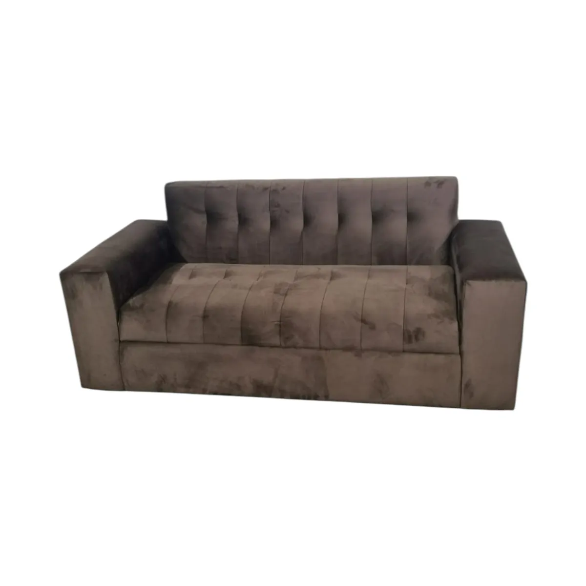 DISEÑOS VALESTRINI - SOFA DOS CUERPOS FELPA CHOCOLATE