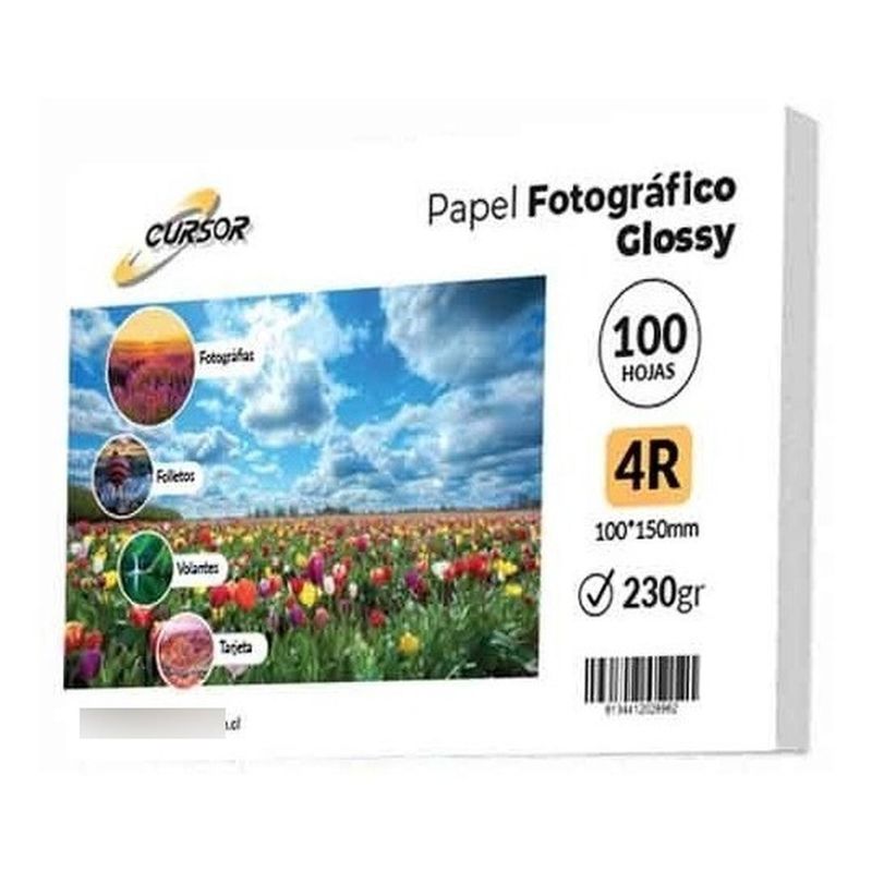 CURSOR - 500hjs Papel Fotográfico Glossy 4r 10x15 230gr
