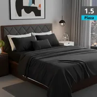 JUEGO DE SÁBANAS NEGRAS 1.5 PLAZAS