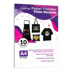 CURSOR - Papel Transfer Telas Oscuras Con Papel Siliconado 10 Hjs A4