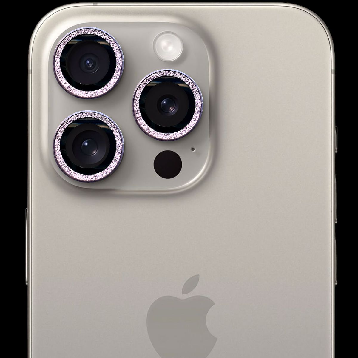 GENERICO - Protector de cámara modelo Escarchado para iPhone 15pro-15promax Lila