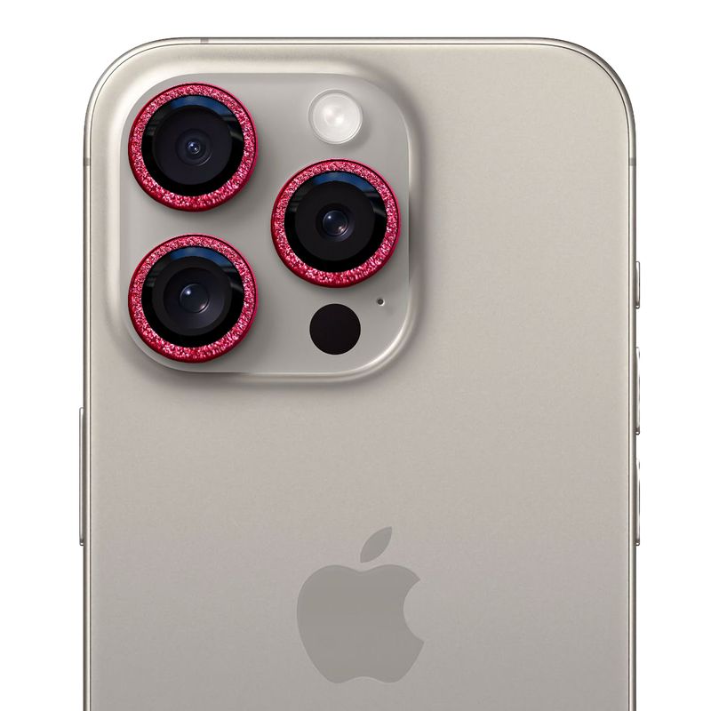 GENERICO - Protector de cámara modelo Escarchado para iPhone 12-12mini-12pro Rojo