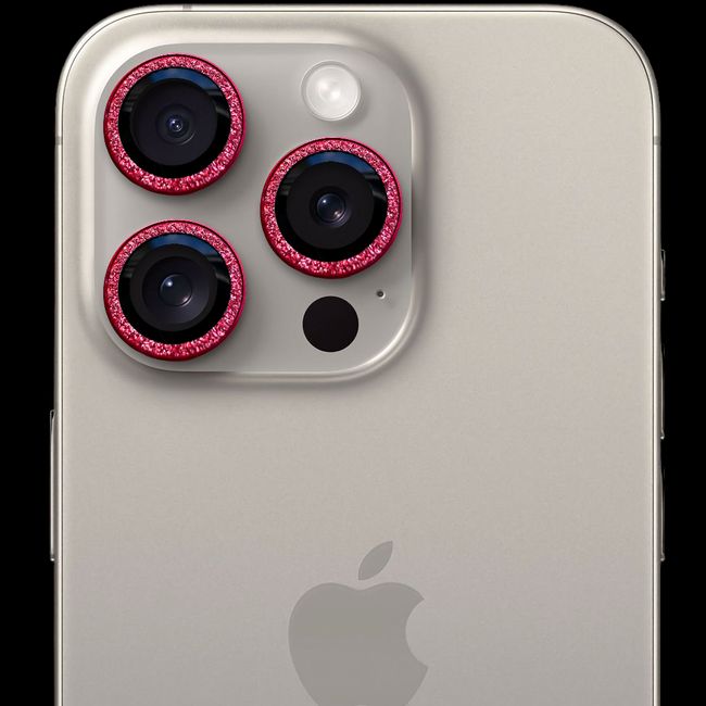 GENERICO - Protector de cámara modelo Escarchado para iPhone 13pro-13promax Rojo