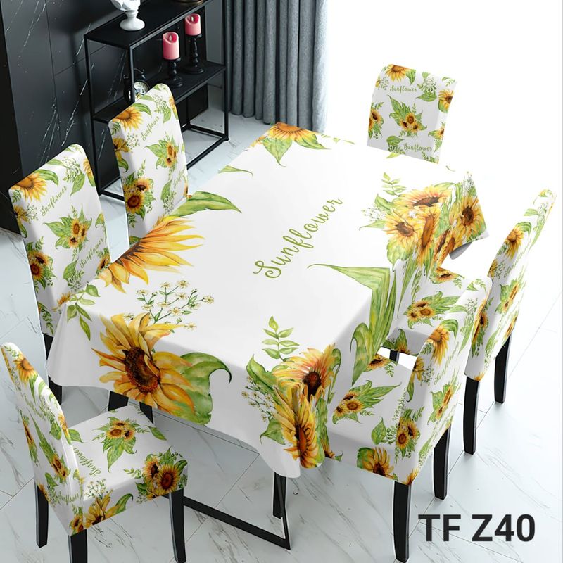 GENERICO - Mantel + 6 Fundas de silla Decorativo Living Cocina