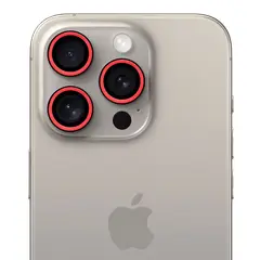GENERICO - Protector de cámara modelo Neón para iPhone 12promax-13mini-13 Coral