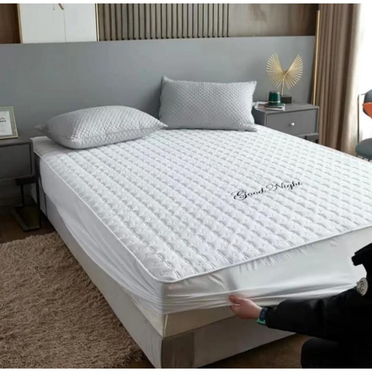 GENERICO - Cubre colchon impermeable Blanco 1,5 plazas