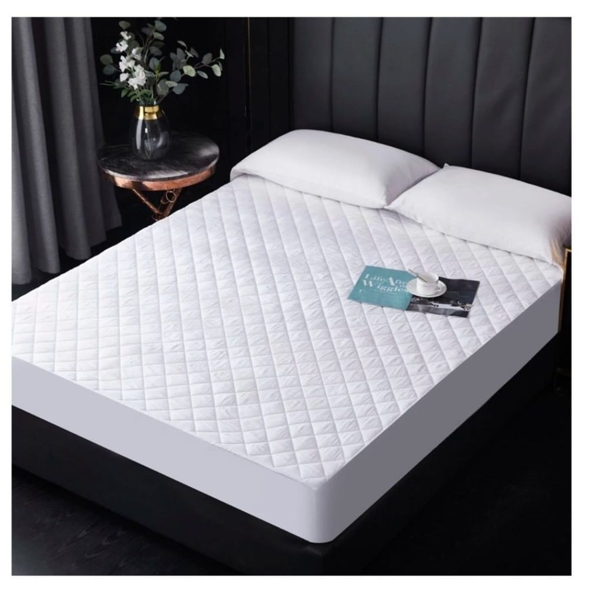 GENERICO - Cubre colchon impermeable Blanco 1,5 plazas