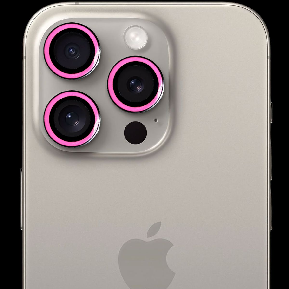 GENERICO - Protector de cámara modelo Neón para iPhone 15-15plus Rosado