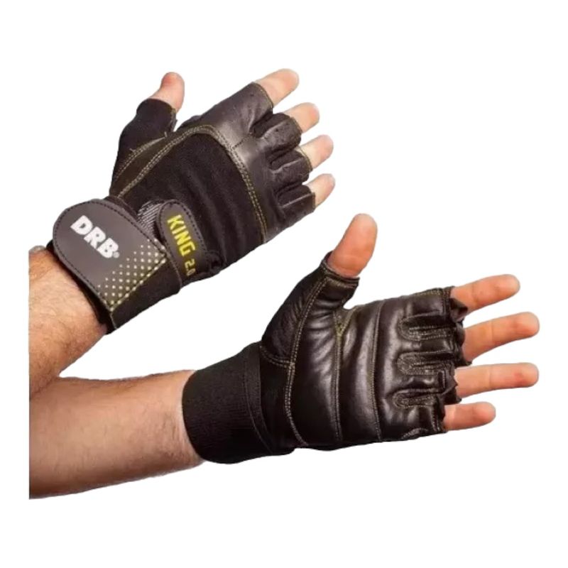 DRB - Guantes Gym Cuero Entrenamiento Pesas Fitness Drb King