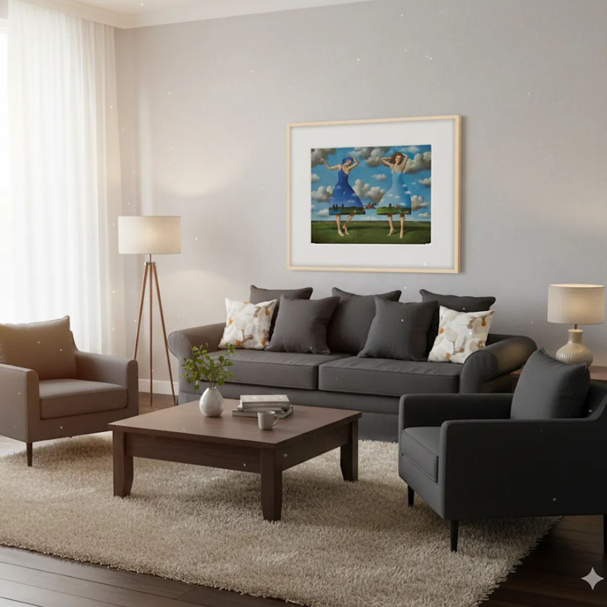 MUNDO LIVING - Living 311 Mambo Marengo sofa 3 cuepos + 2 poltronas resortes