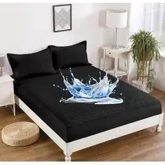 GENERICO - Cubre colchon impermeable King 2,5 plazas Negro