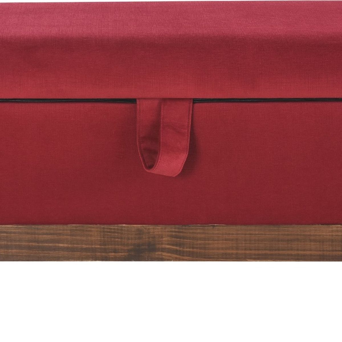 GENERICO - Banqueta con Baúl Incy Rojo Felpa 120x40x50 cm Máxima Design