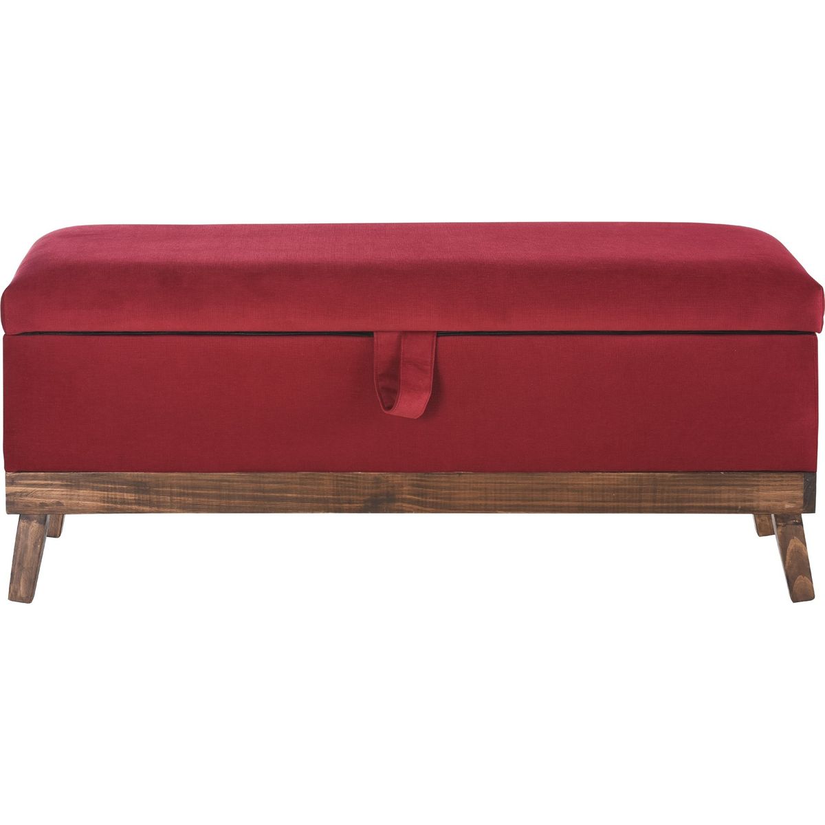 GENERICO - Banqueta con Baúl Incy Rojo Felpa 120x40x50 cm Máxima Design