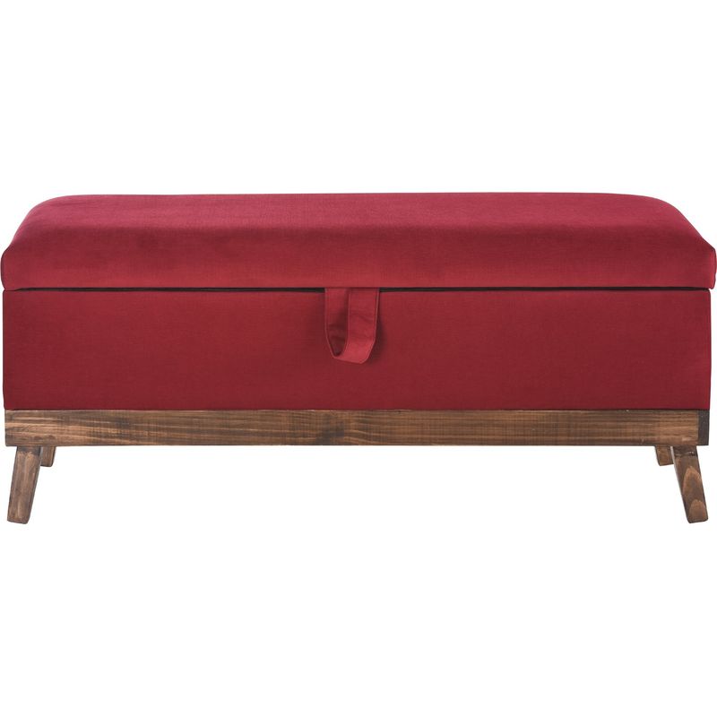 GENERICO - Banqueta con Baúl Incy Rojo Felpa 120x40x50 cm Máxima Design