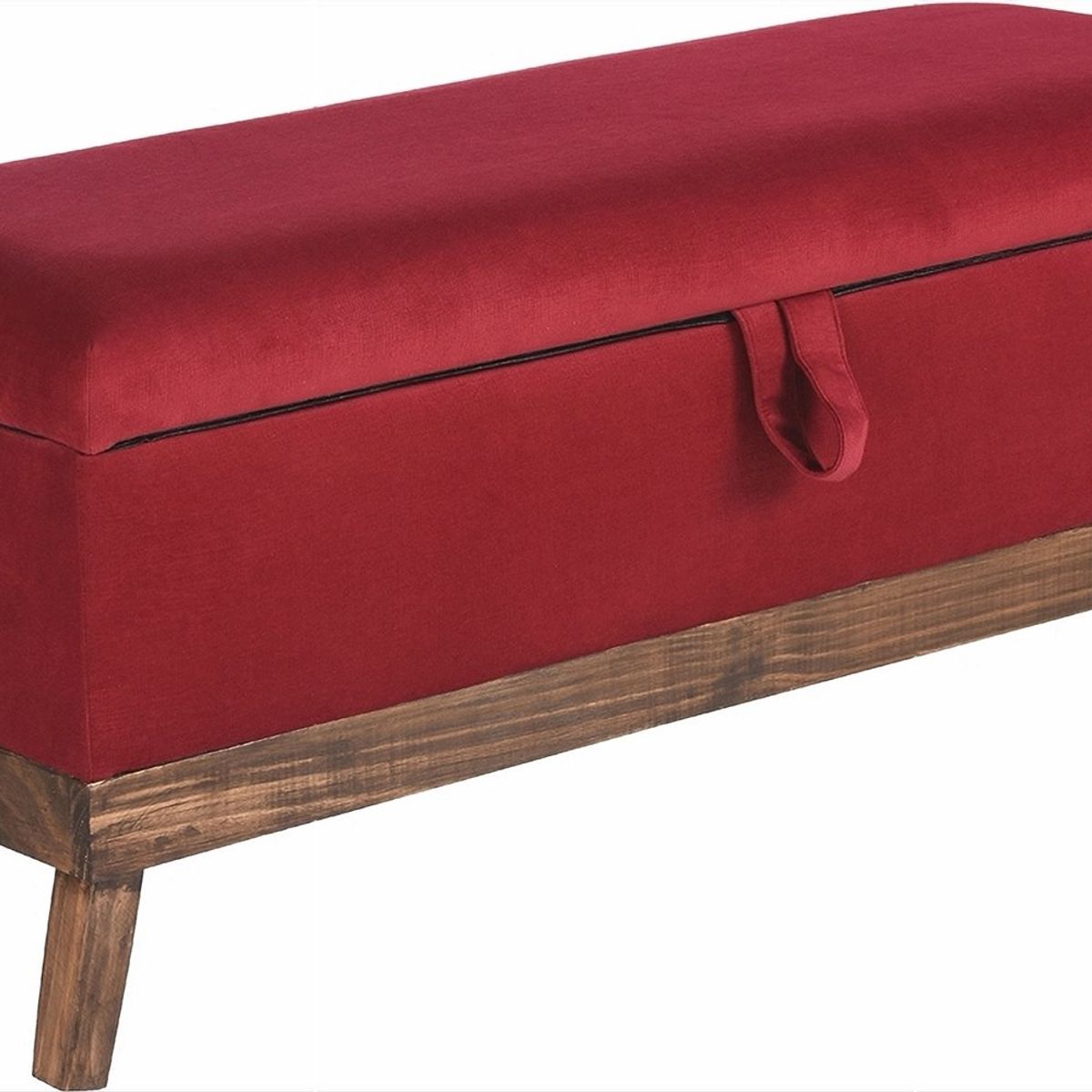 GENERICO - Banqueta con Baúl Incy Rojo Felpa 120x40x50 cm Máxima Design