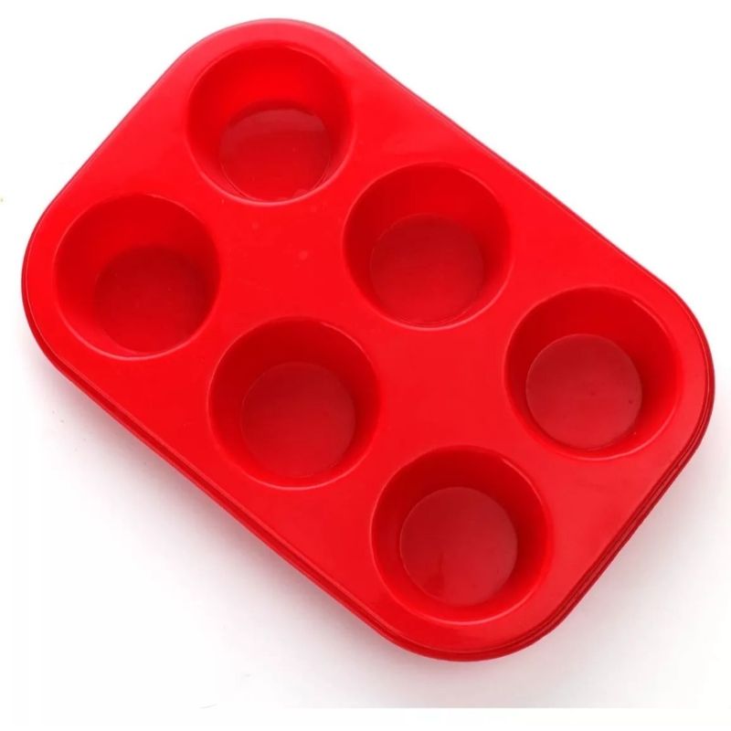 GENERICO - Molde Silicona Goma Horno Muffins Cupcakes X6 Reposteria