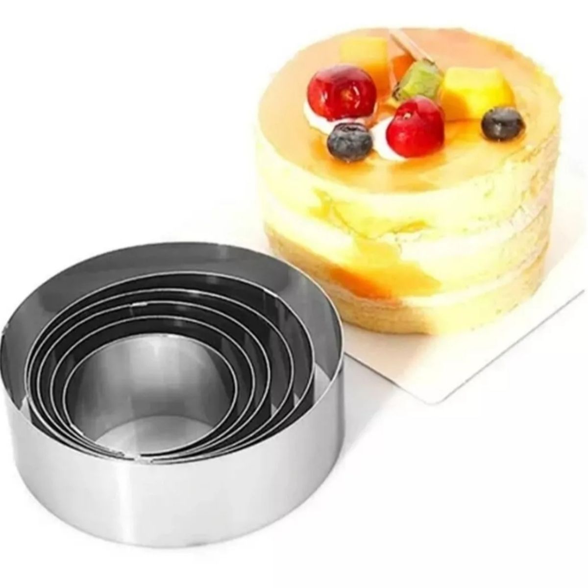 GENERICO - Cortadora Circular De Acero 5 Piezas Redondo Galletas Fondant