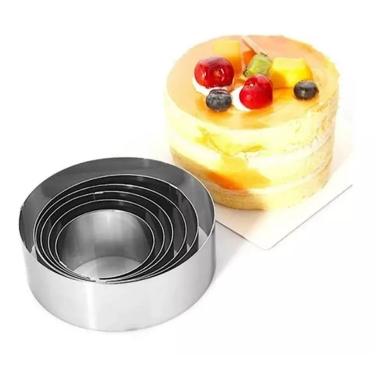 GENERICO - Cortadora Circular De Acero 5 Piezas Redondo Galletas Fondant